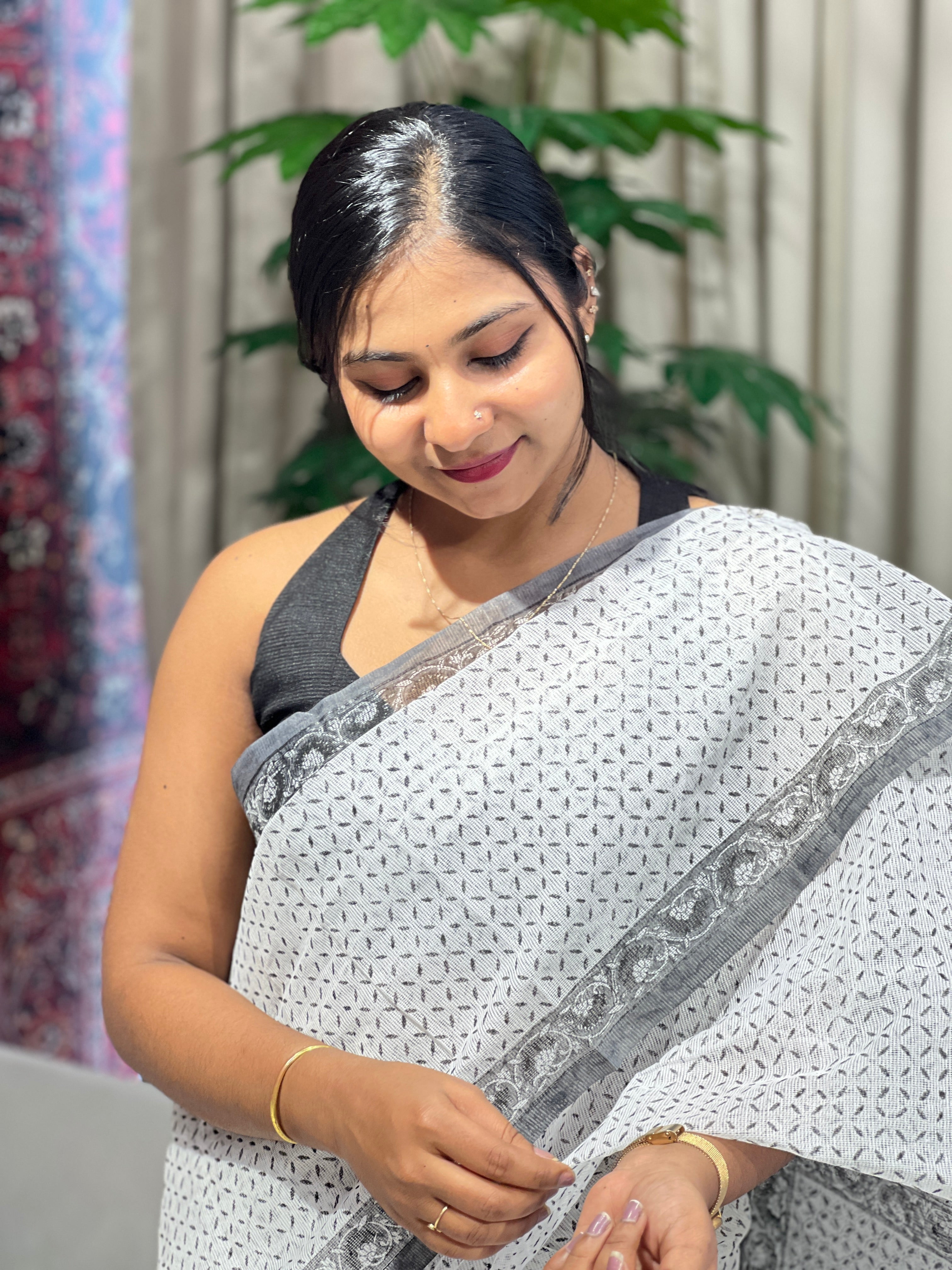 Printed Supernet Kota Saree | JSC183