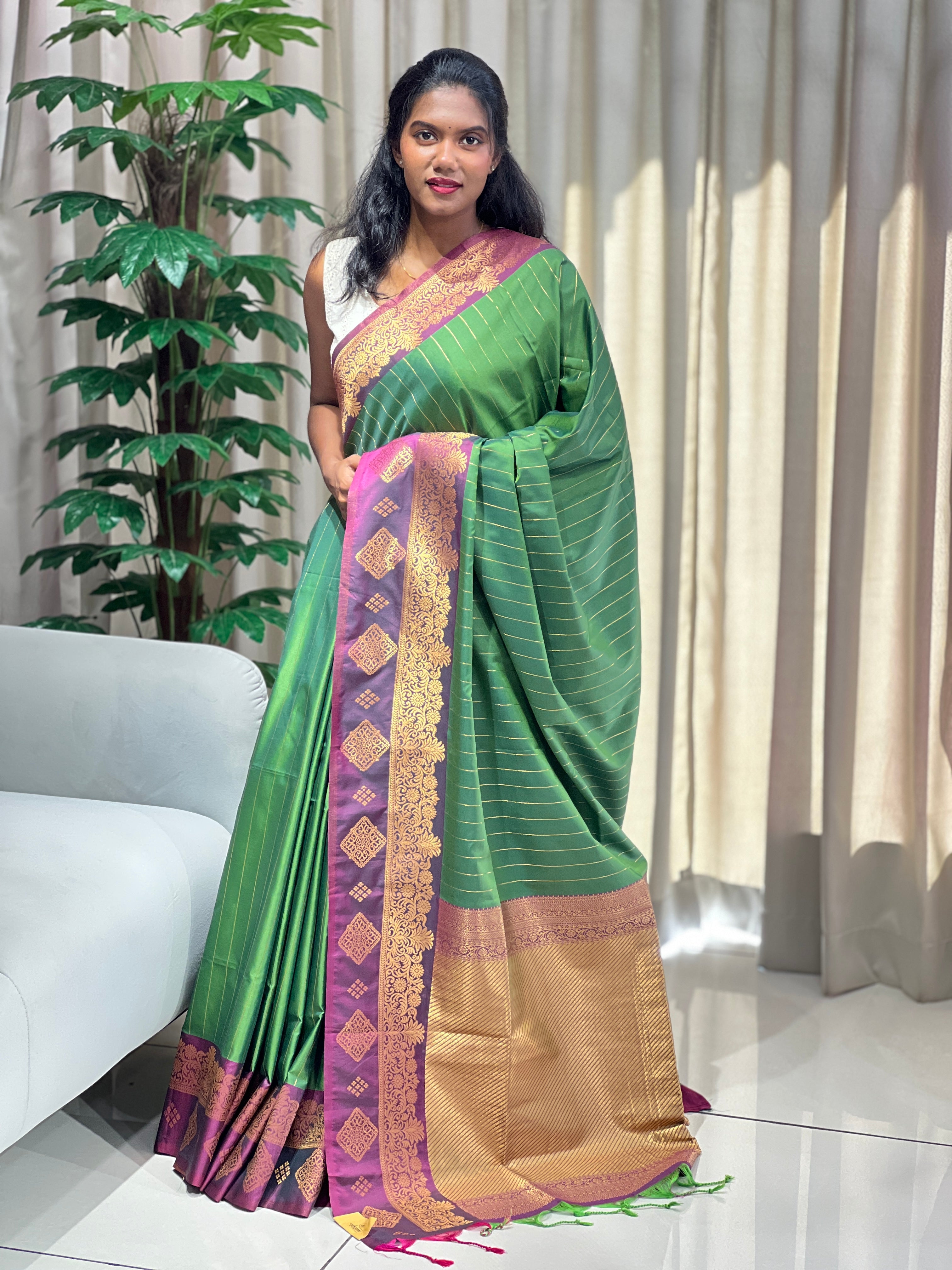 Traditional Zari Woven Semi Silk Saree | HT326