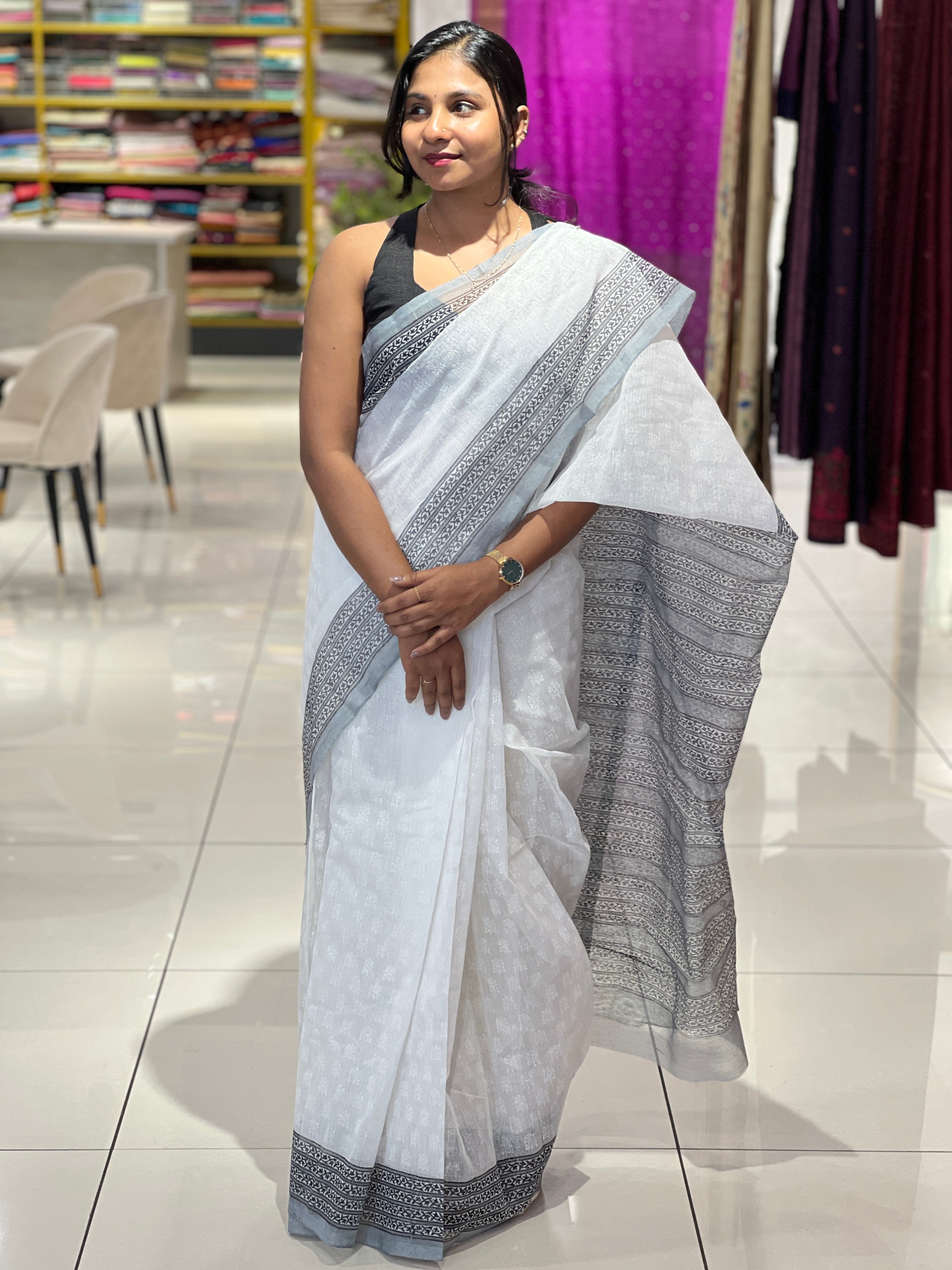 Printed Supernet Kota Saree | JSC104
