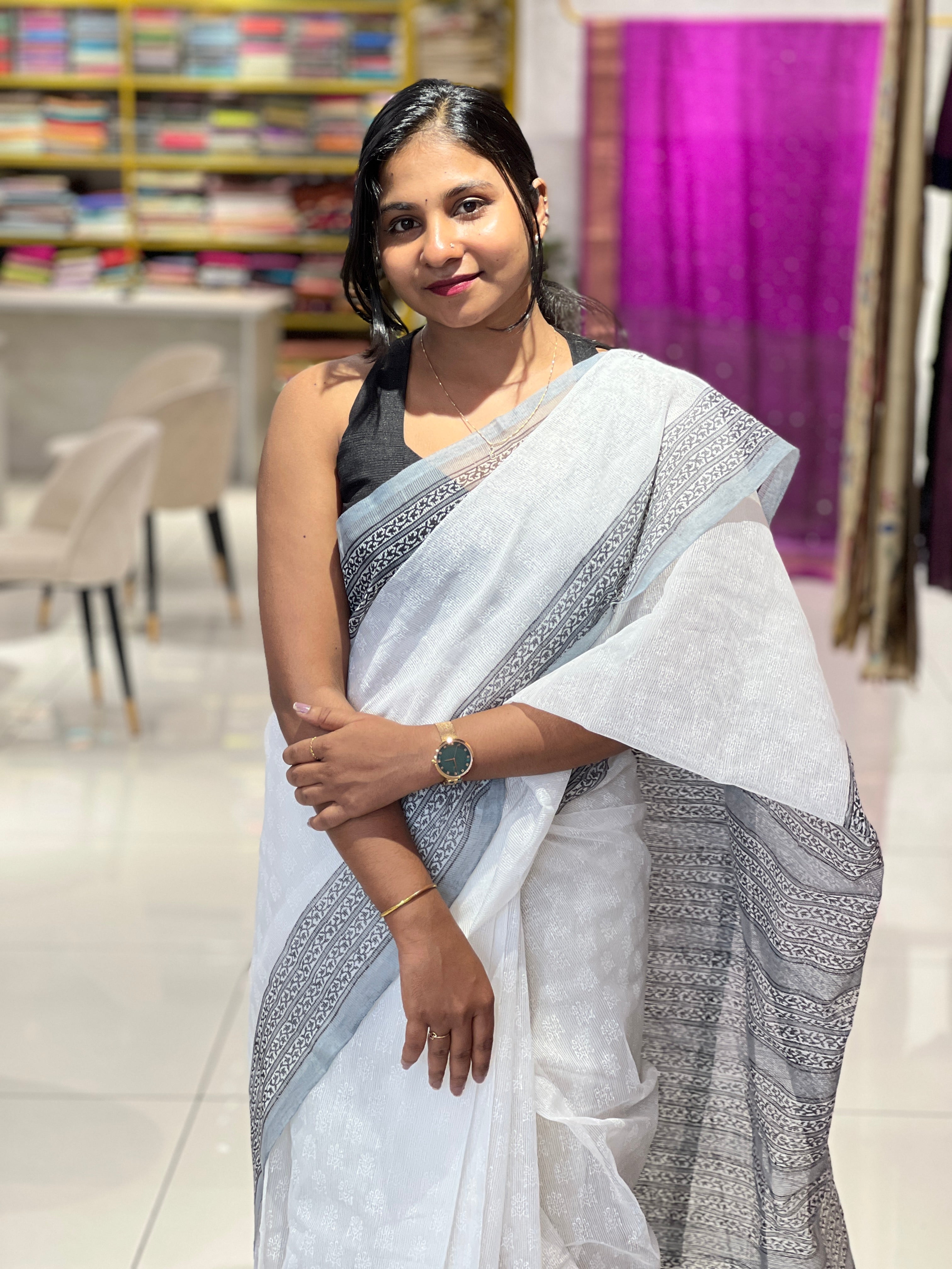 Printed Supernet Kota Saree | JSC104
