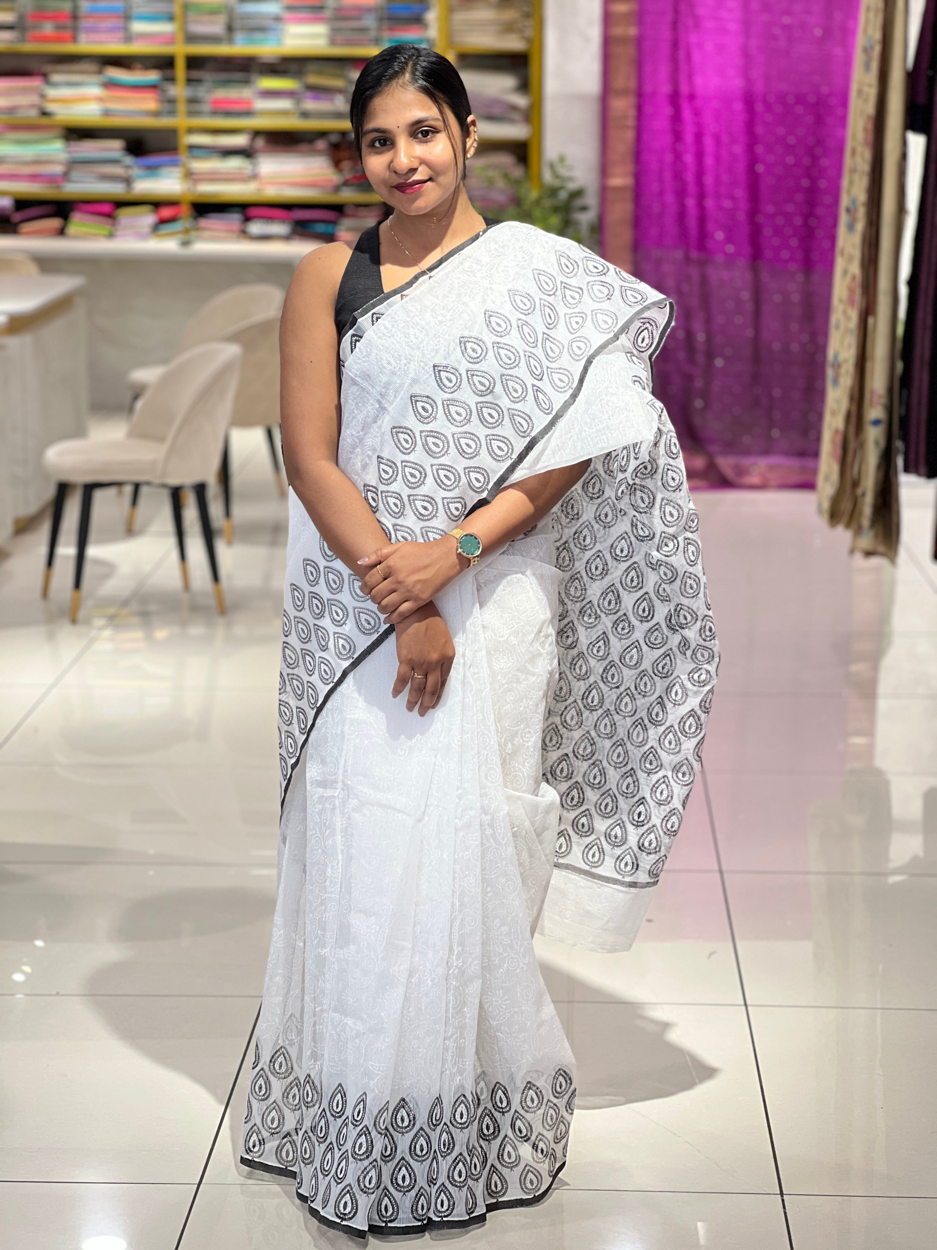 Printed Supernet Kota Saree | JSC115