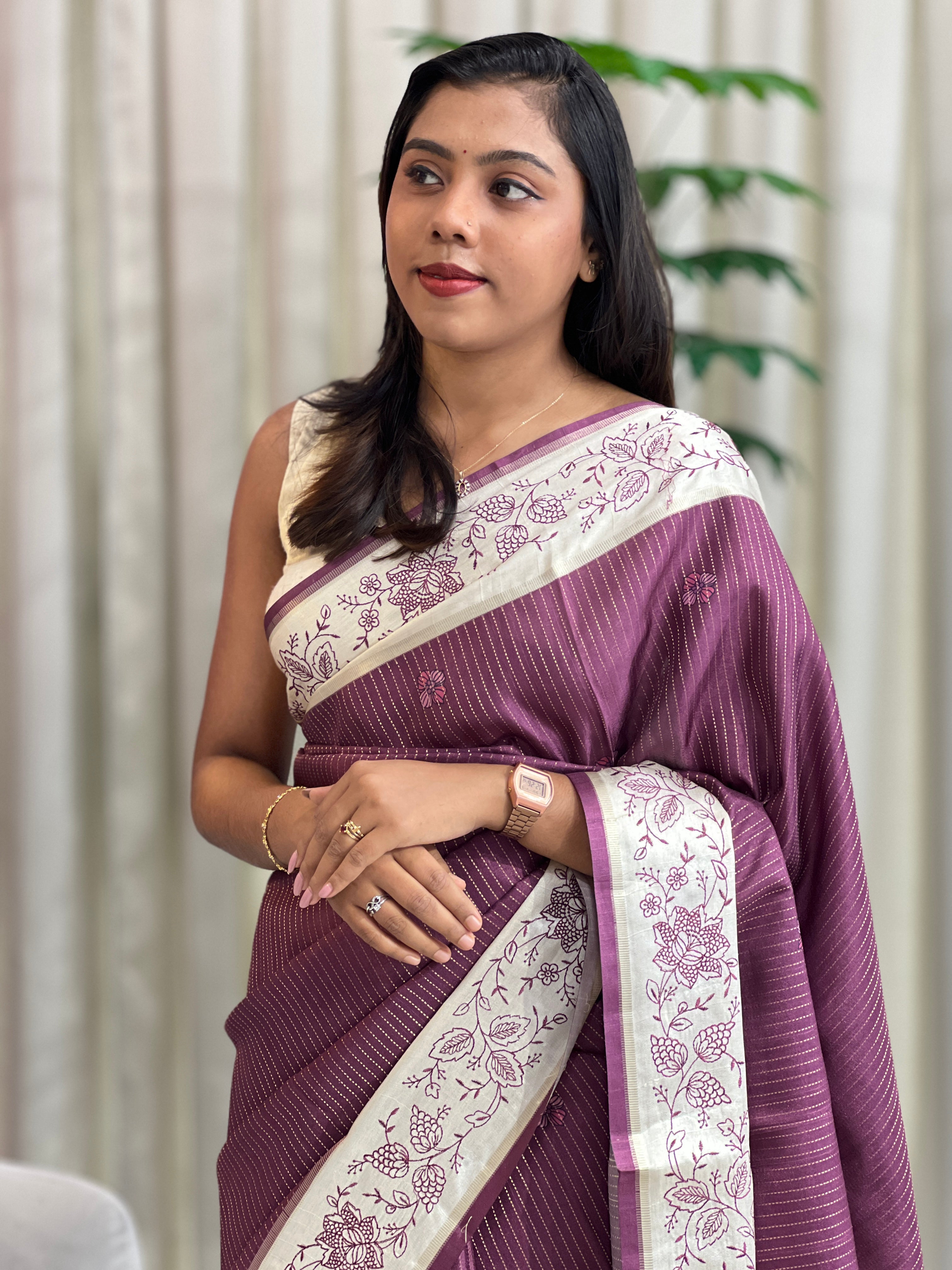 Digital Printed Tussar Saree | YNG1354