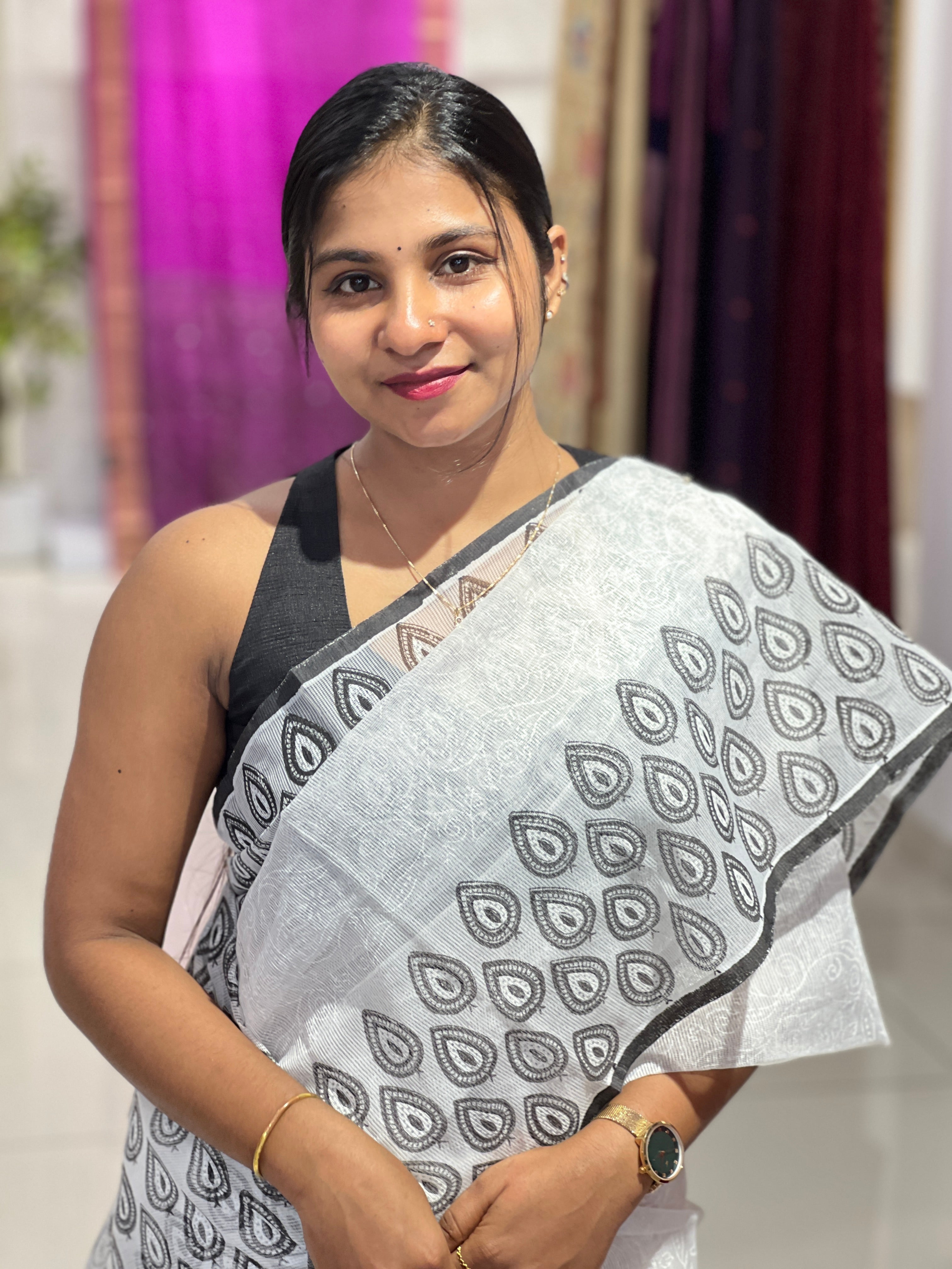 Printed Supernet Kota Saree | JSC115