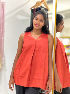 Emboridery Detailing Cotton Short Kurta | DIL130