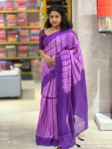 Shibori Tie & Dye Pattern Mul Cotton Saree | RP710