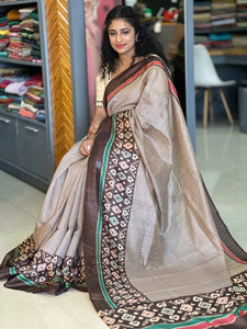 Printed Geecha Tussar Finish Saree | GMS158