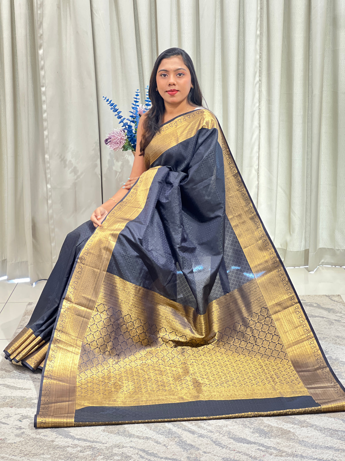Geometrical Weaving Pattern Semi Silk Saree | RVS215