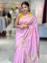 Jamdani Weaved Lotus Detailed Bagalpuri Linen Saree | SSN206