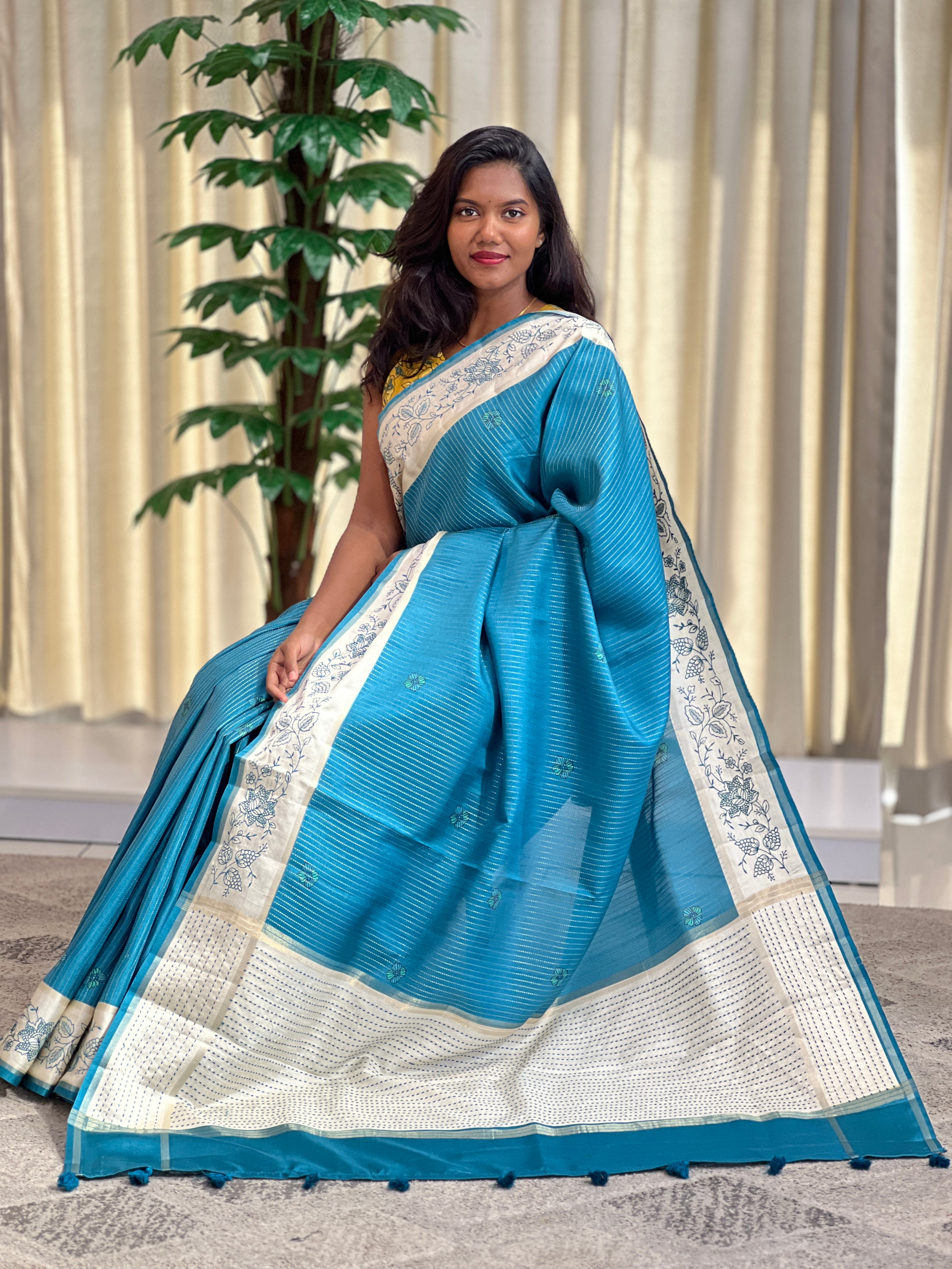 Digital Printed Tussar Saree | YNG1351