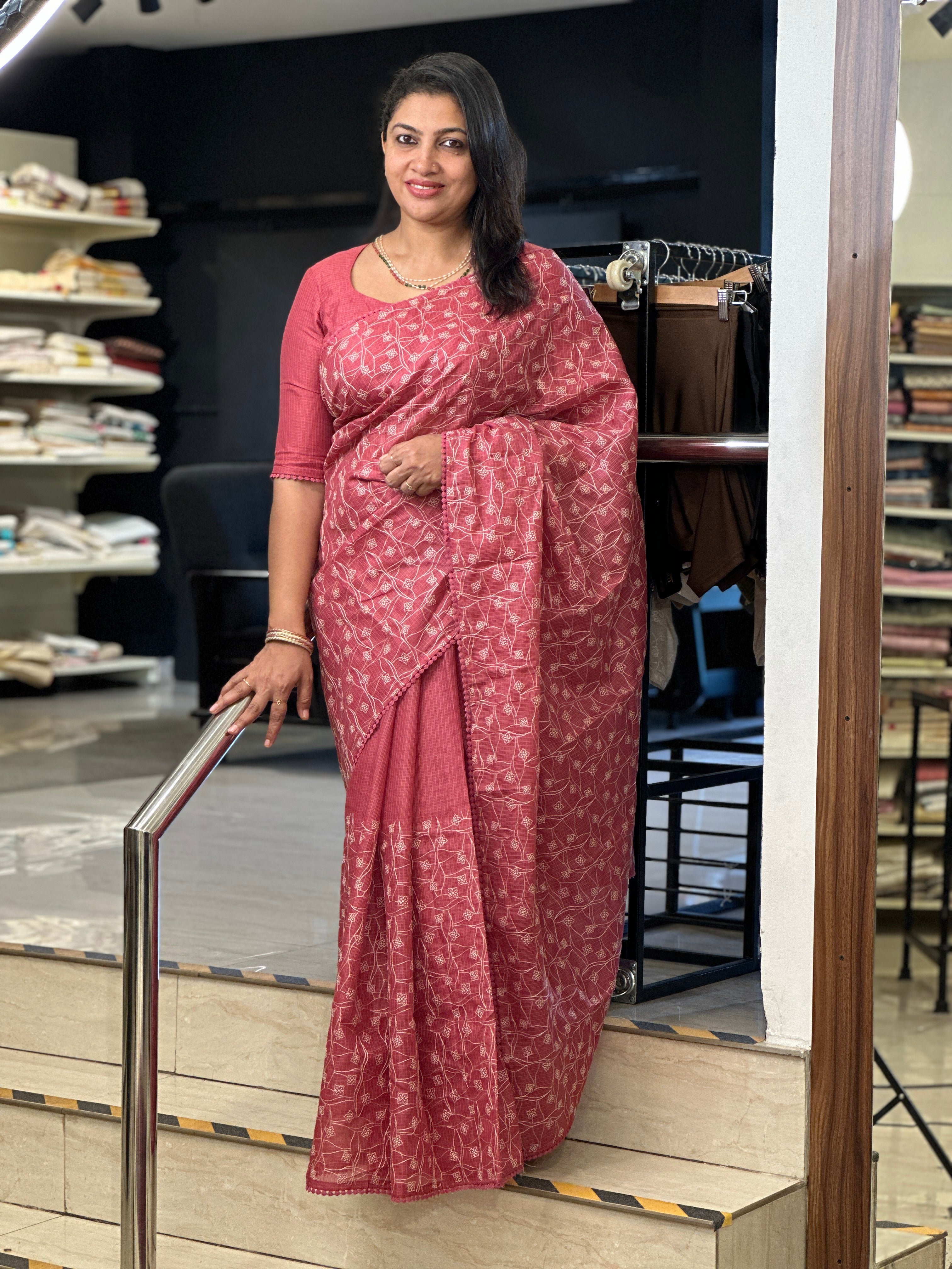 Machine Embroidery Detailed Kota Saree | BLD1674