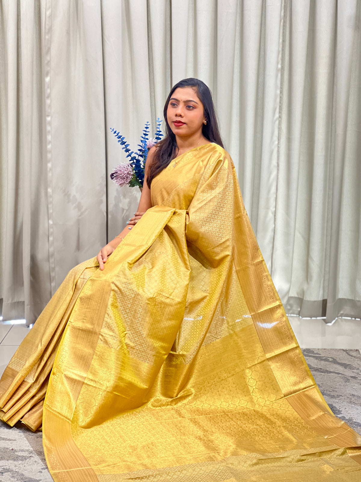 Geometrical Weaving Pattern Semi Silk Saree | RVS226