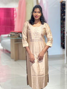 Yoke Machine Embroidery Pattern Rayon Finish Kurta | YAS153