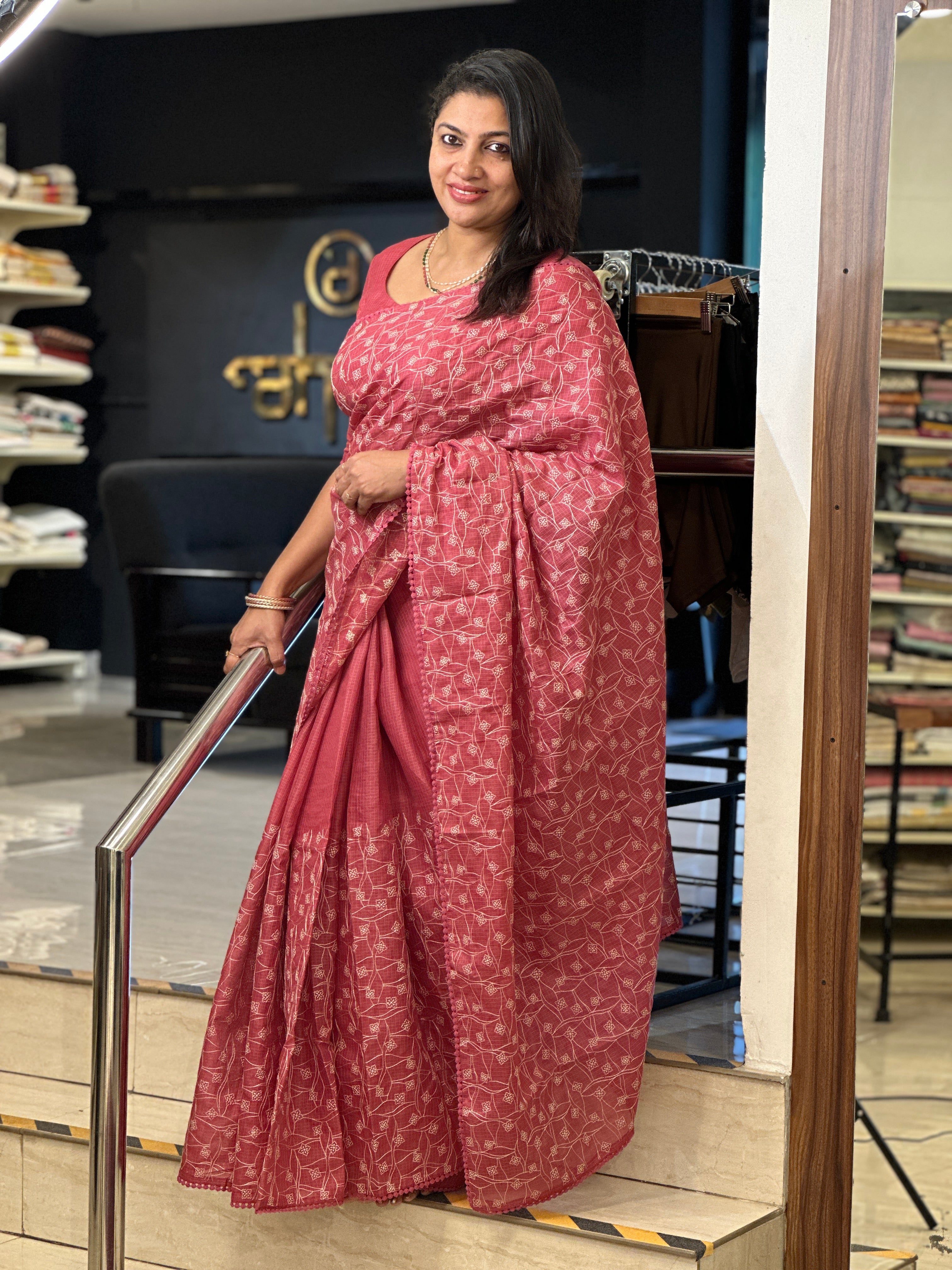 Machine Embroidery Detailed Kota Saree | BLD1674