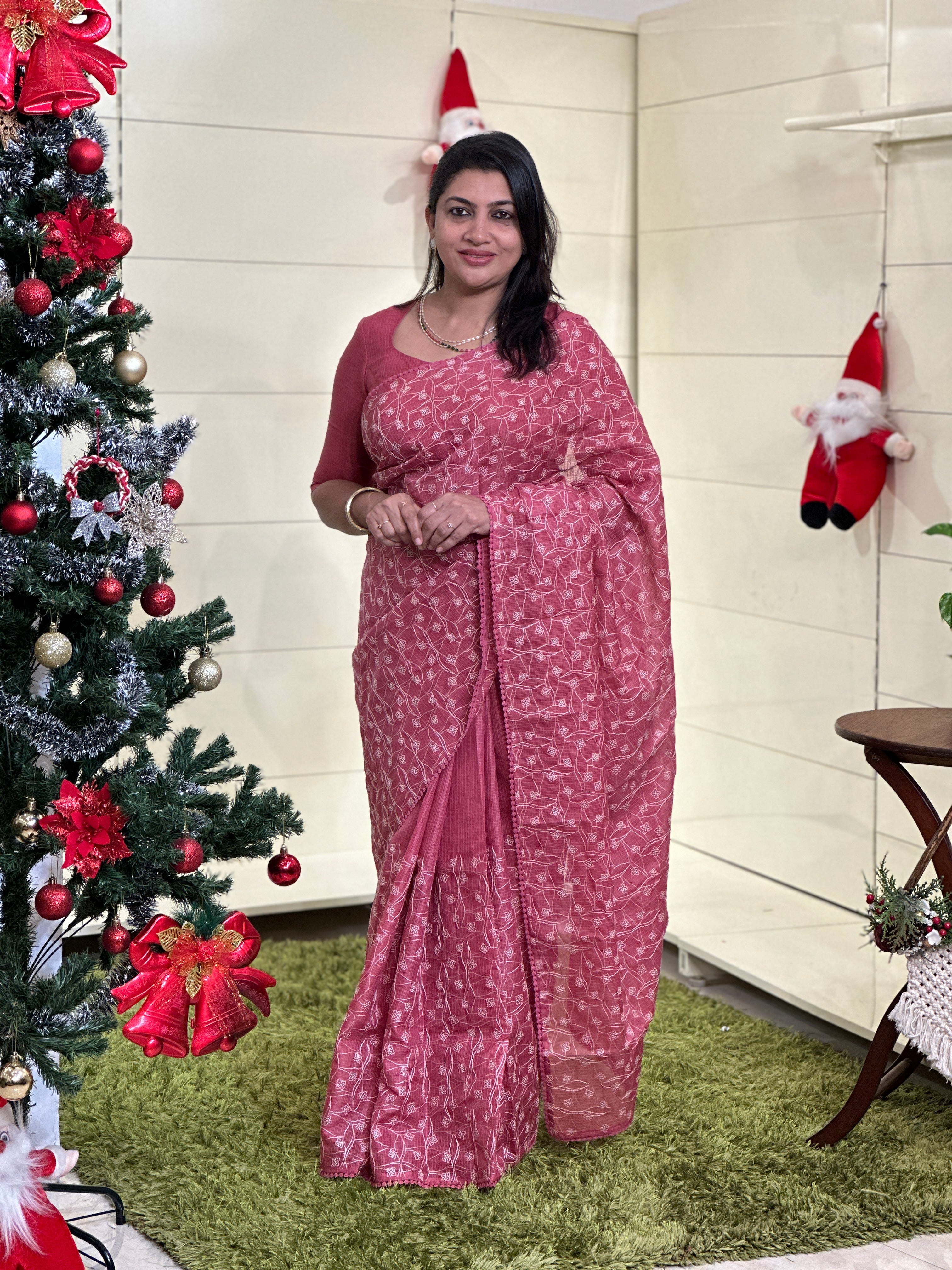 Machine Embroidery Detailed Kota Saree | BLD1674