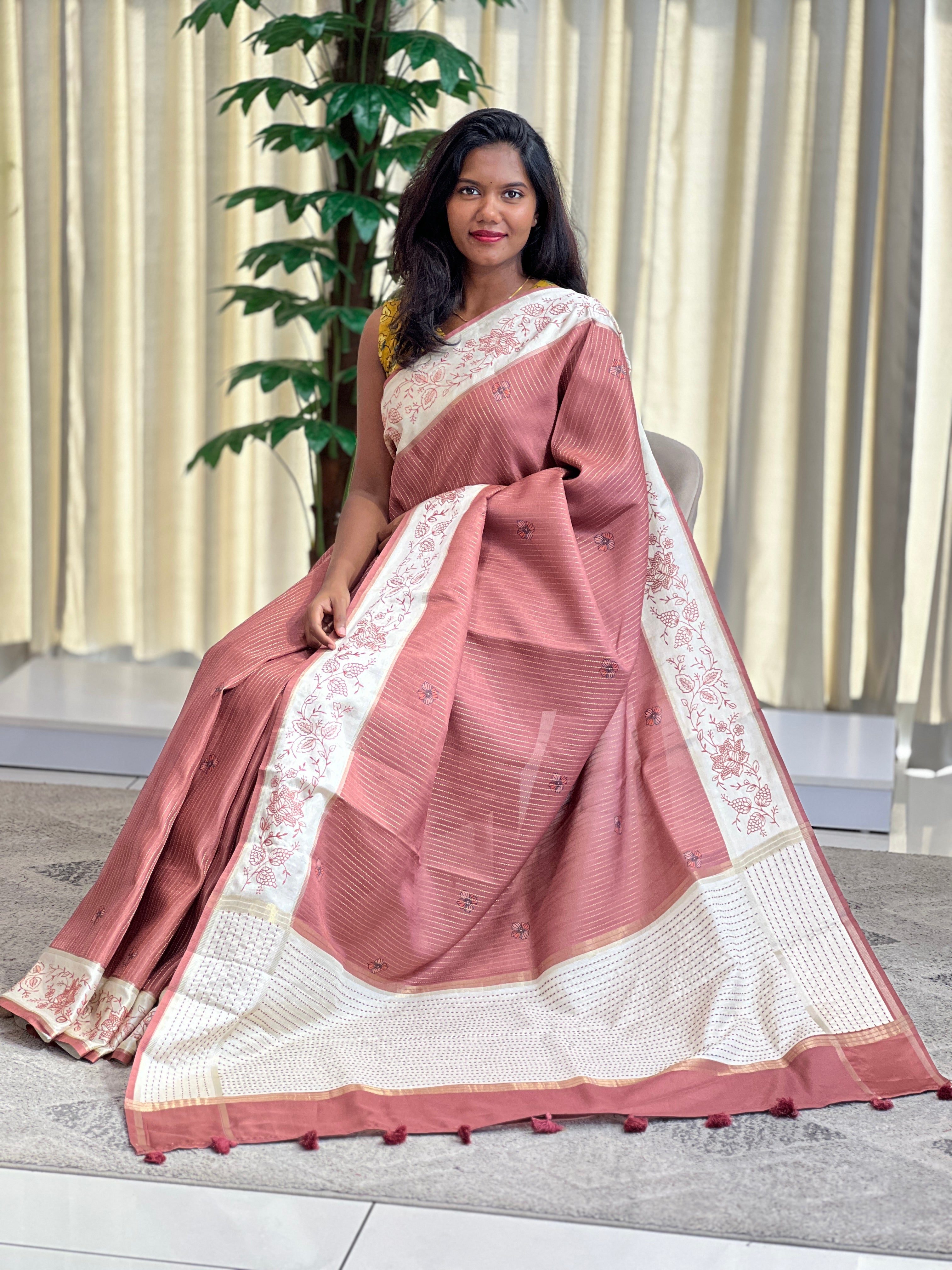 Digital Printed Tussar Saree | YNG1353