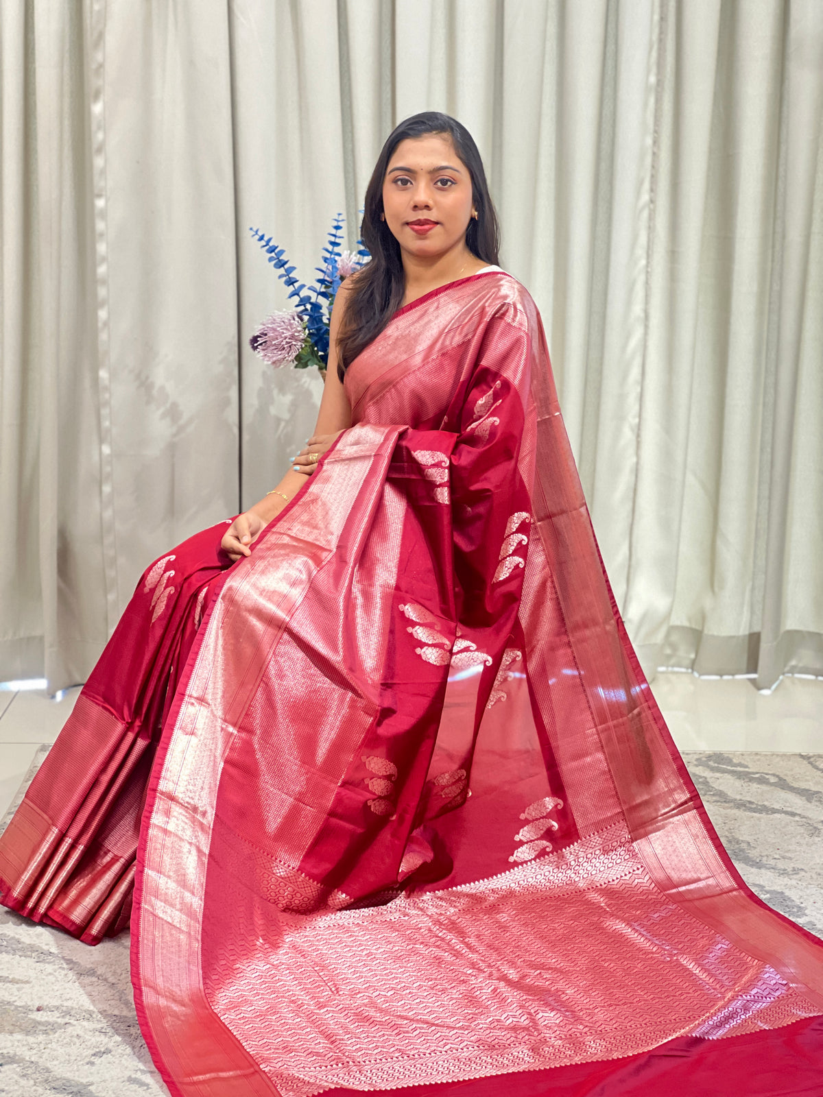 Paisley Pattern Soft Silk Saree |  RVS325