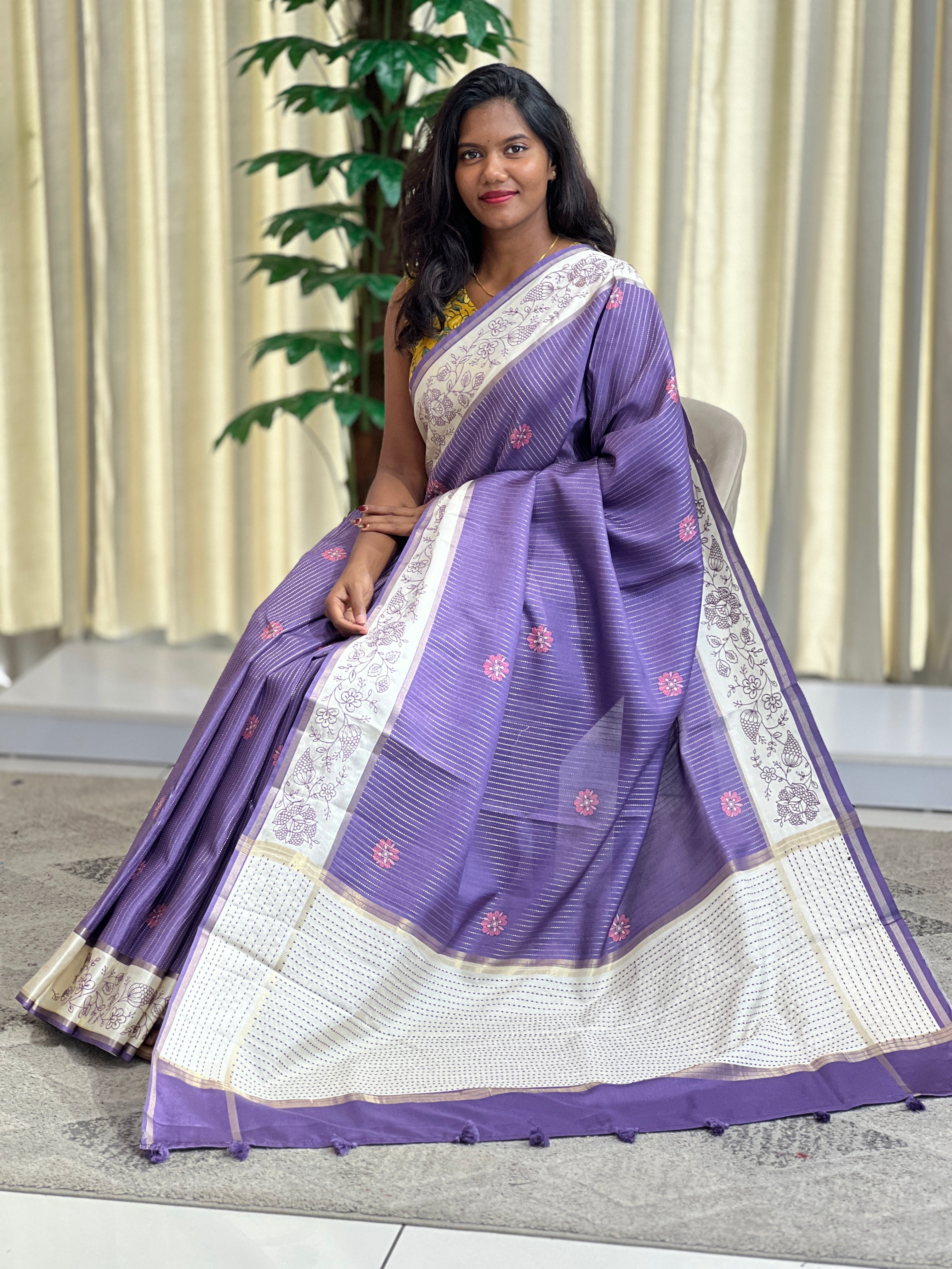 Digital Printed Tussar Saree | YNG1356