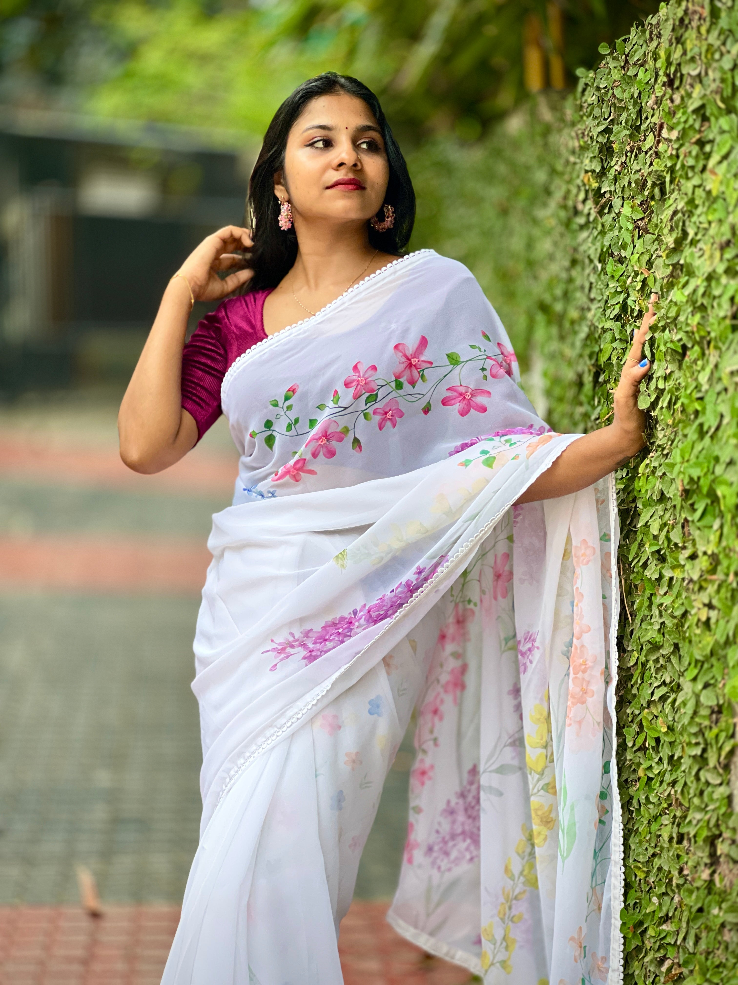 Digital Printed Georgette Saree | HT121