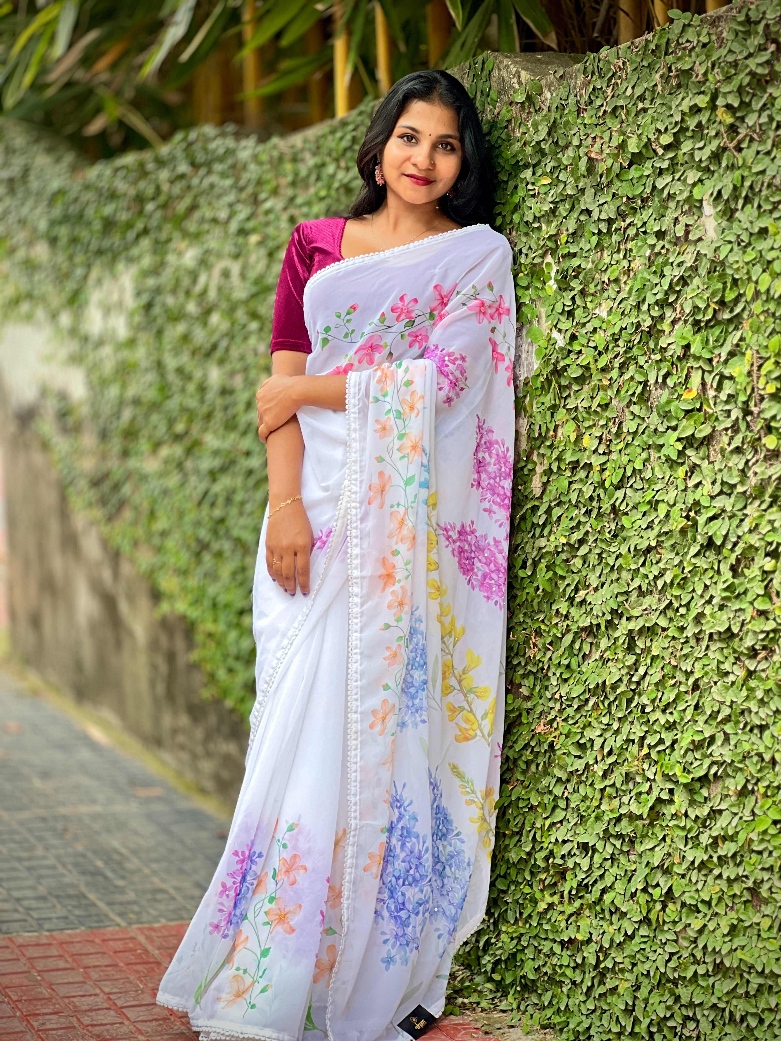 Digital Printed Georgette Saree | HT121