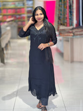 Hand Embroidery Detailed Chinon Kurta Top & Bottom | EC107