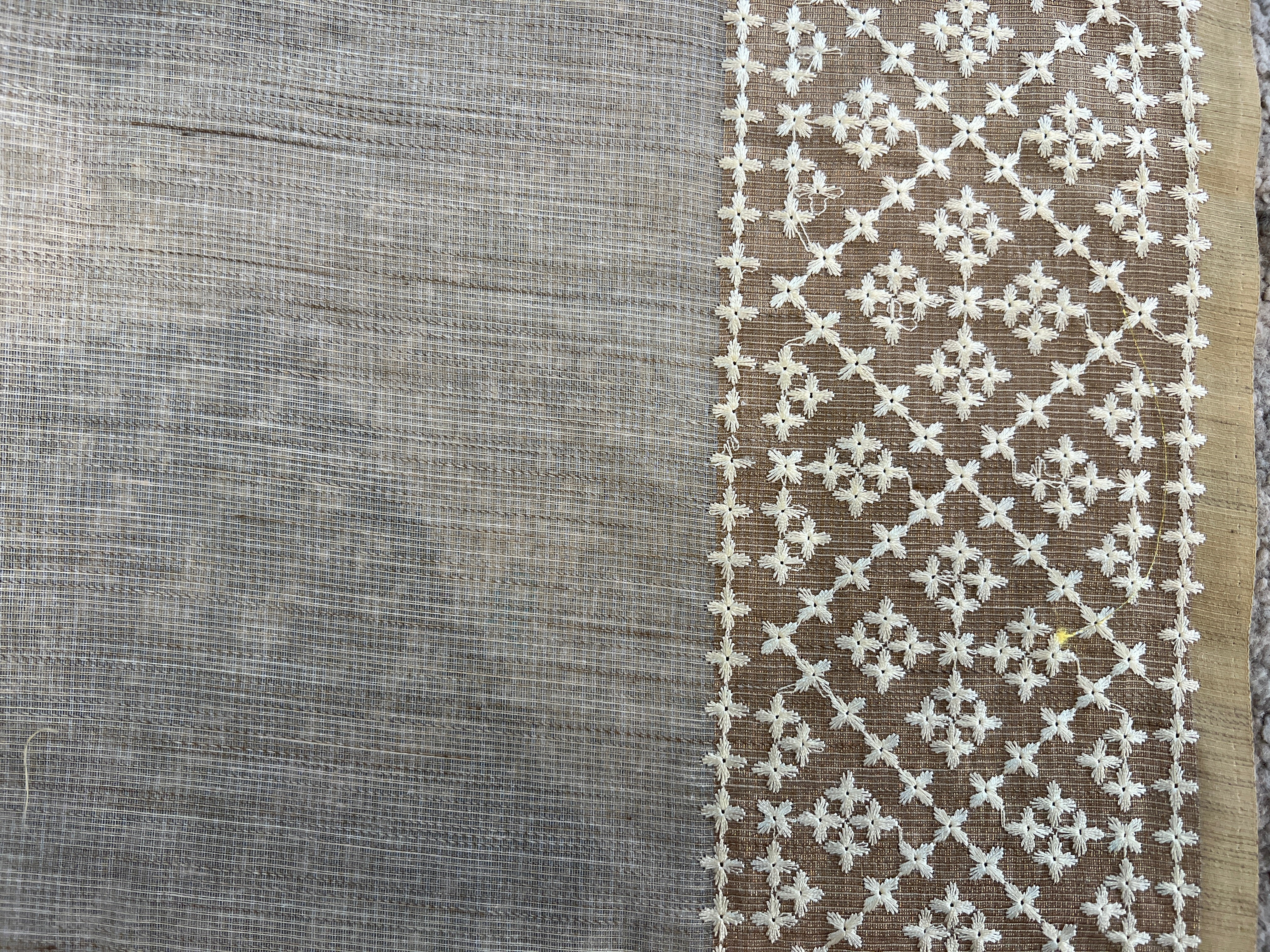 Geometric Patterned Tussar Finish Saree | BLD895