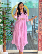 Embroidery Detailed Chanderi Kurta Top & Bottom | EC104