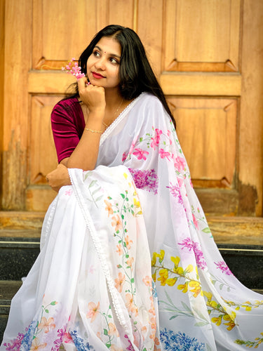 Digital Printed Georgette Saree | HT121