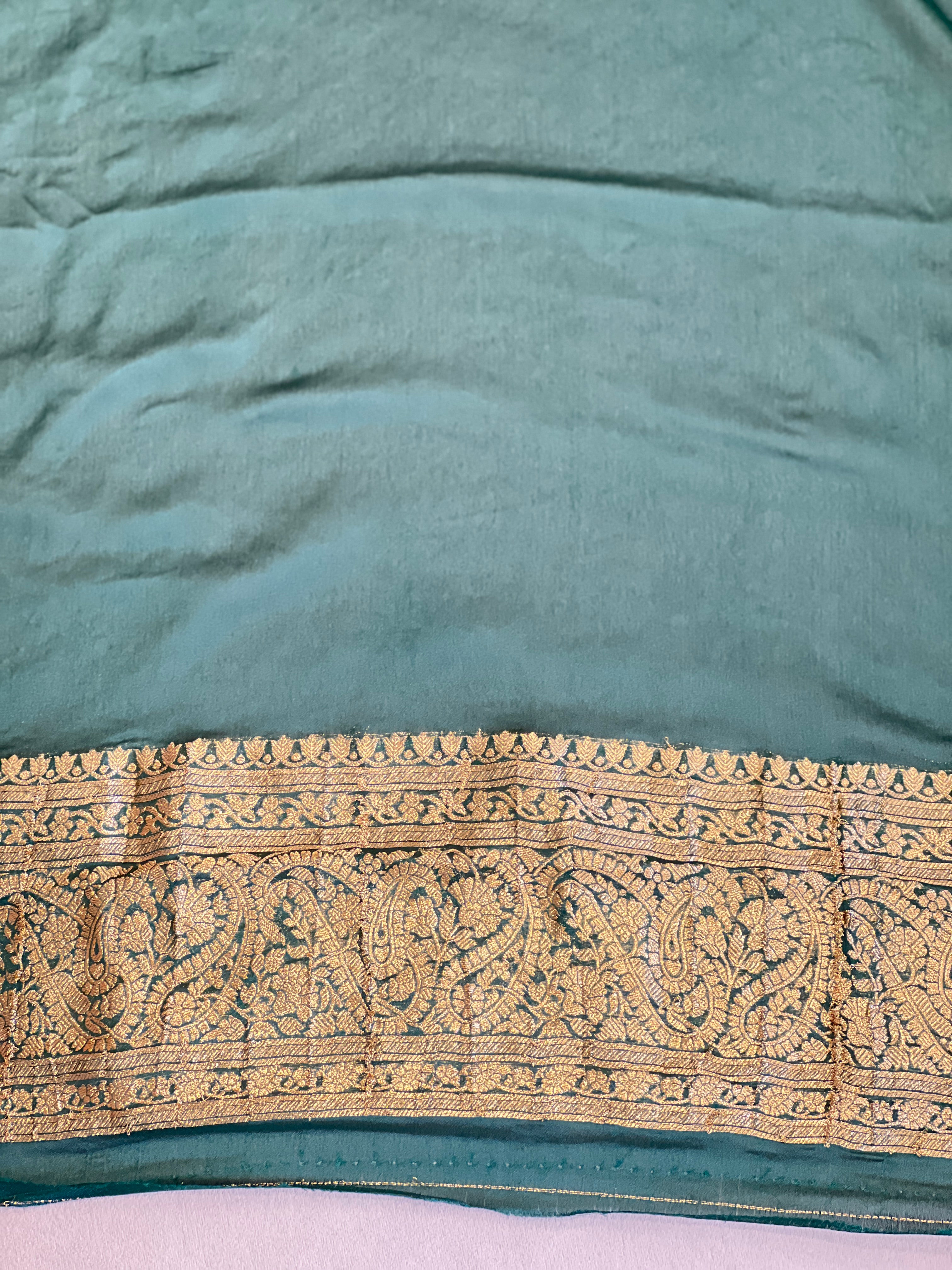 Buta Woven Pattern Georgette Crepe Finish  Saree | RS165