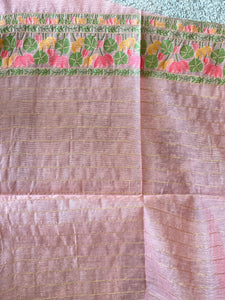 Jamdani Weaved Lotus Detailed Bagalpuri Linen Saree | SSN210