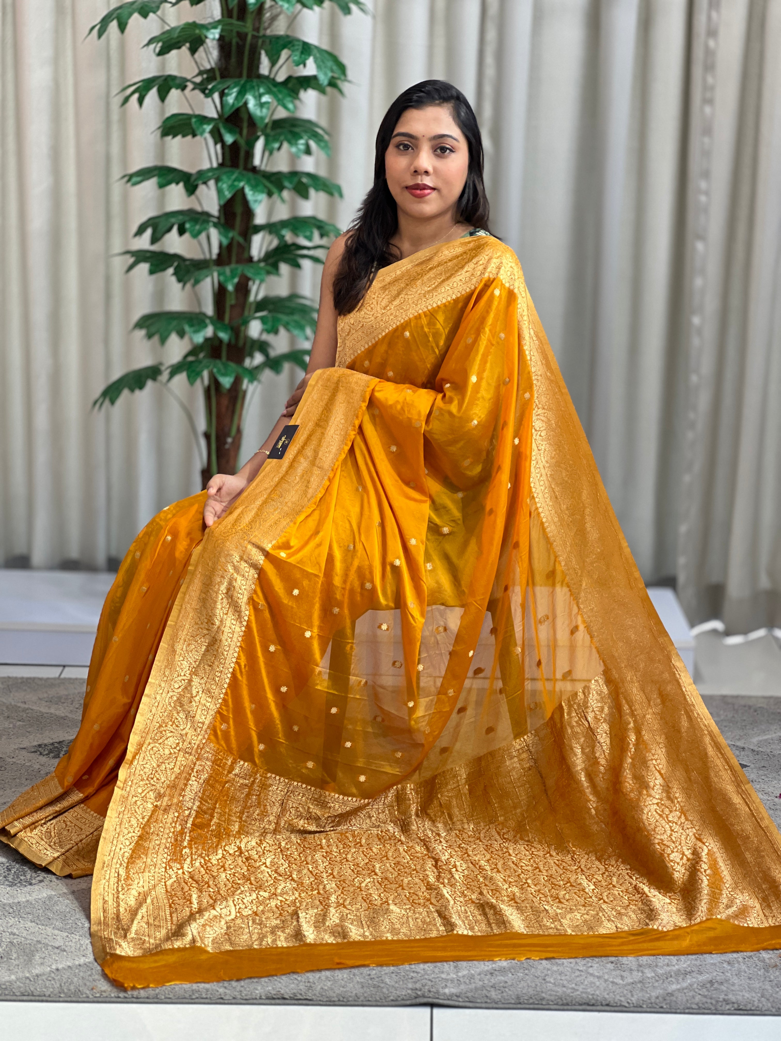 Buta Woven Pattern Chinnon Saree  | RS171