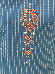 Kantha With Ajrak Patch Detailed Cotton Kurta | DIL138