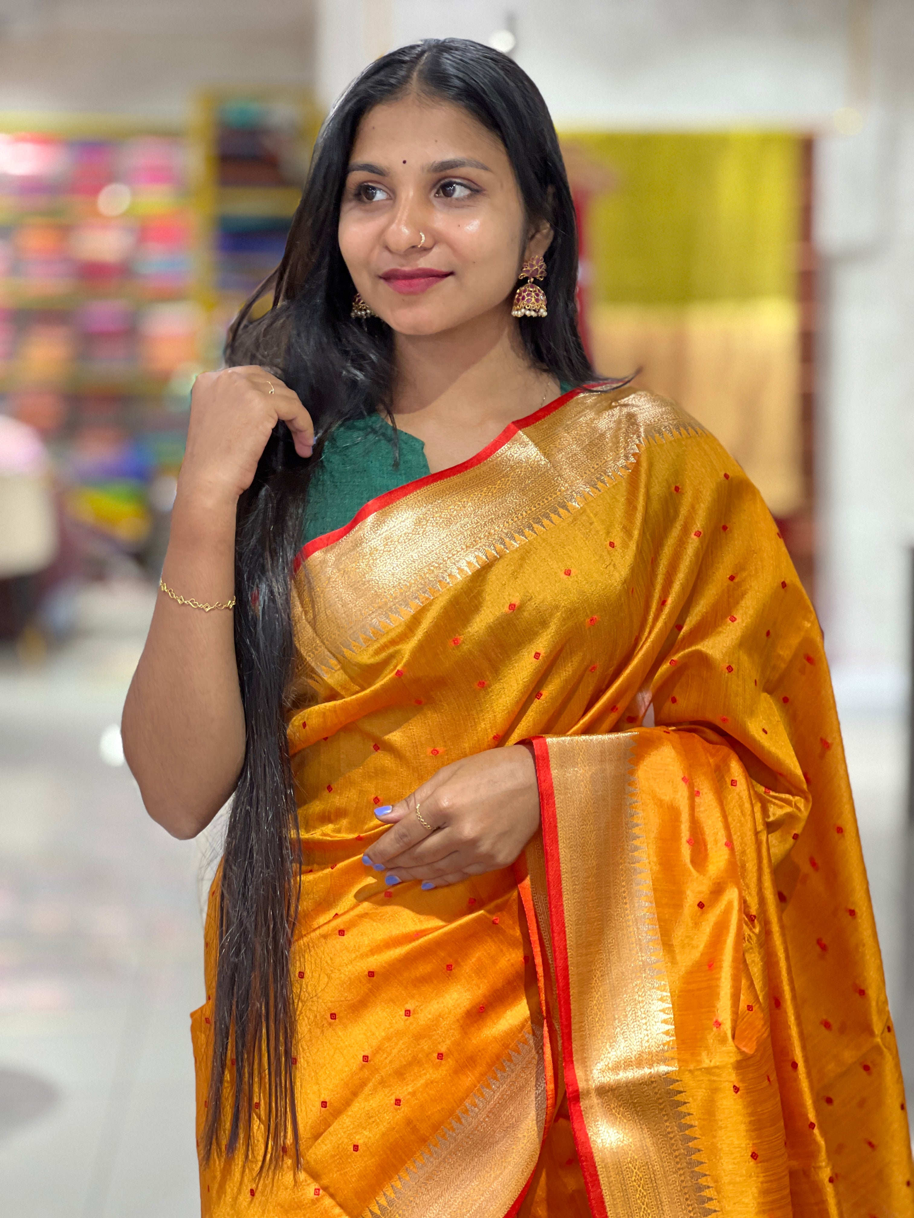 Zari Border Detailed Semi Silk Saree | SSN106