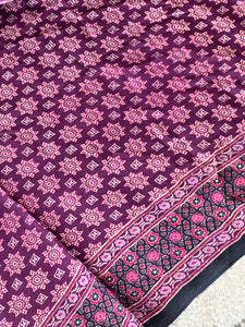 Floral & Leaf Print Patterned Modal Saree | SSN113