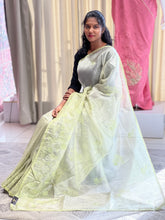Floral Embroidered Crushed Tissue Organza Saree | BLD697