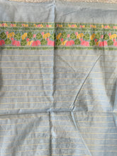 Jamdani Weaved Lotus Detailed Bagalpuri Linen Saree | SSN208
