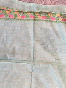 Jamdani Weaved Lotus Detailed Bagalpuri Linen Saree | SSN212