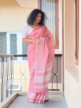 Point Embroidery Pattern  Bhagalpuri Linen Saree | RP369