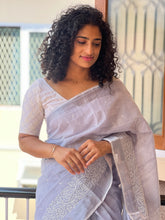 Point Embroidery Pattern  Bhagalpuri Linen Saree | RP369