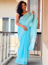 Point Embroidery Pattern  Bhagalpuri Linen Saree | RP369