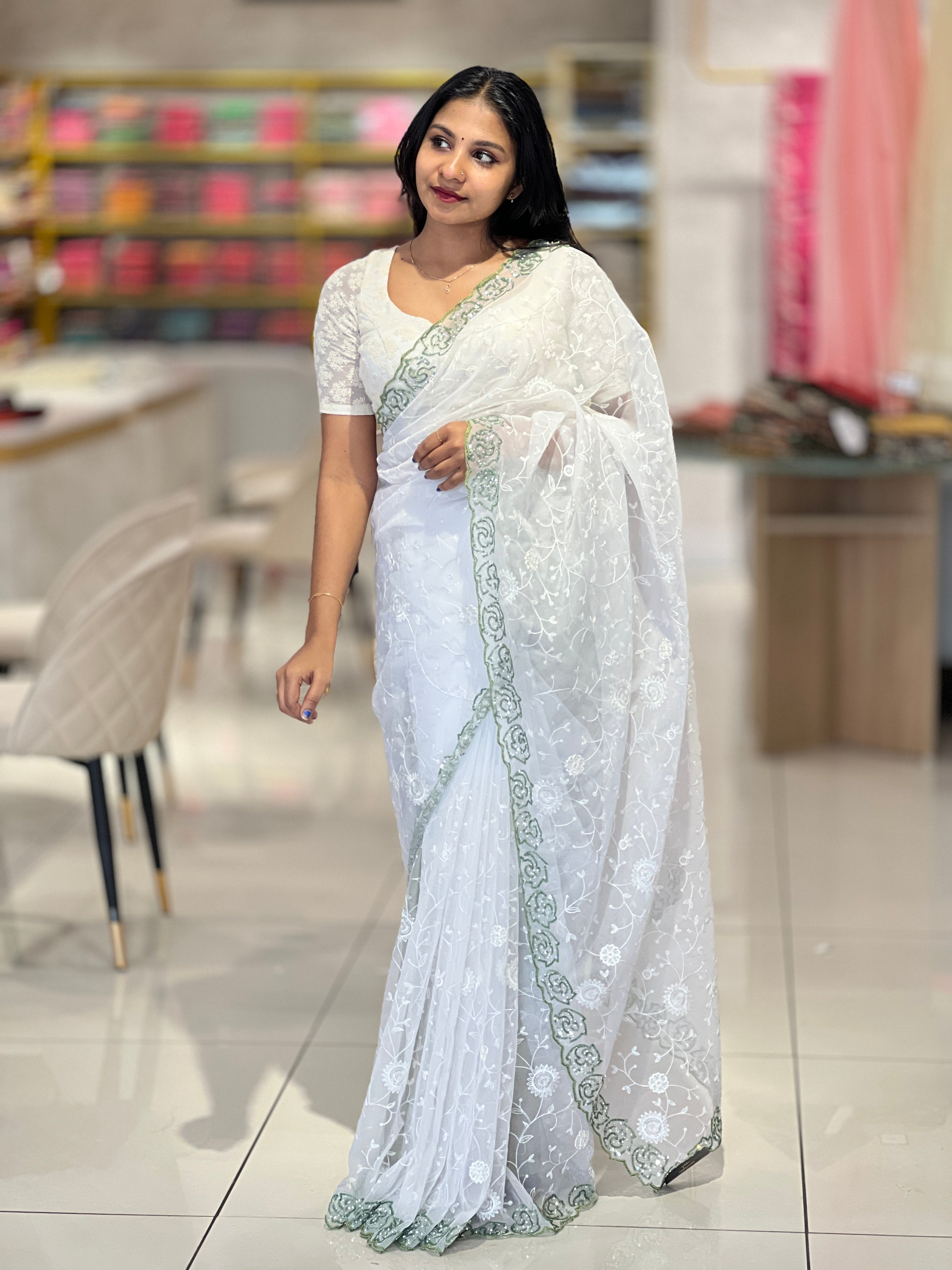 Party Wear Organza Saree | SBP1029