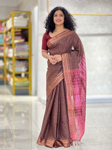 Power Loom Bhagalpuri Linen Saree |US226