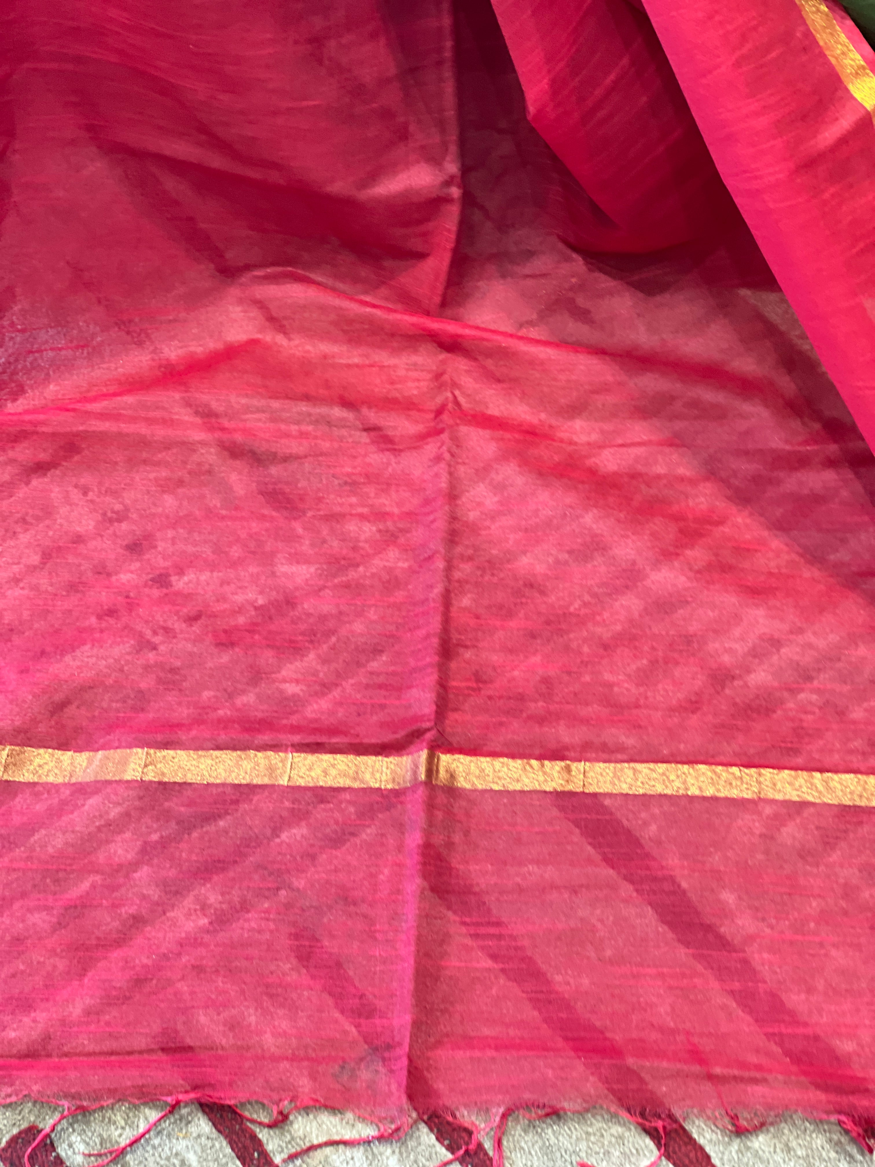 Block Printed Chanderi Finish Saree | US221