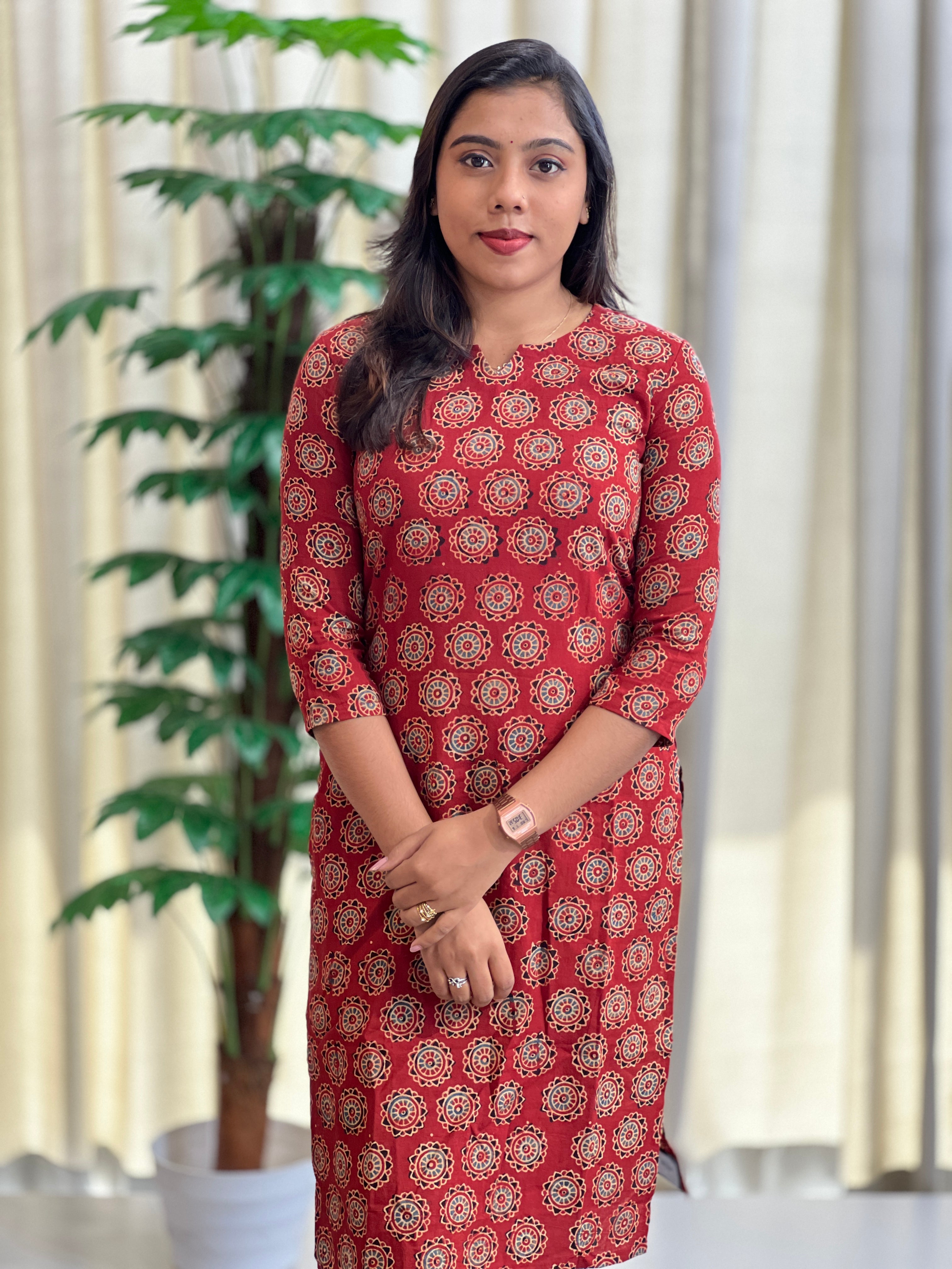 Ajrakh Pattern Cotton Kurta Set | DNT699