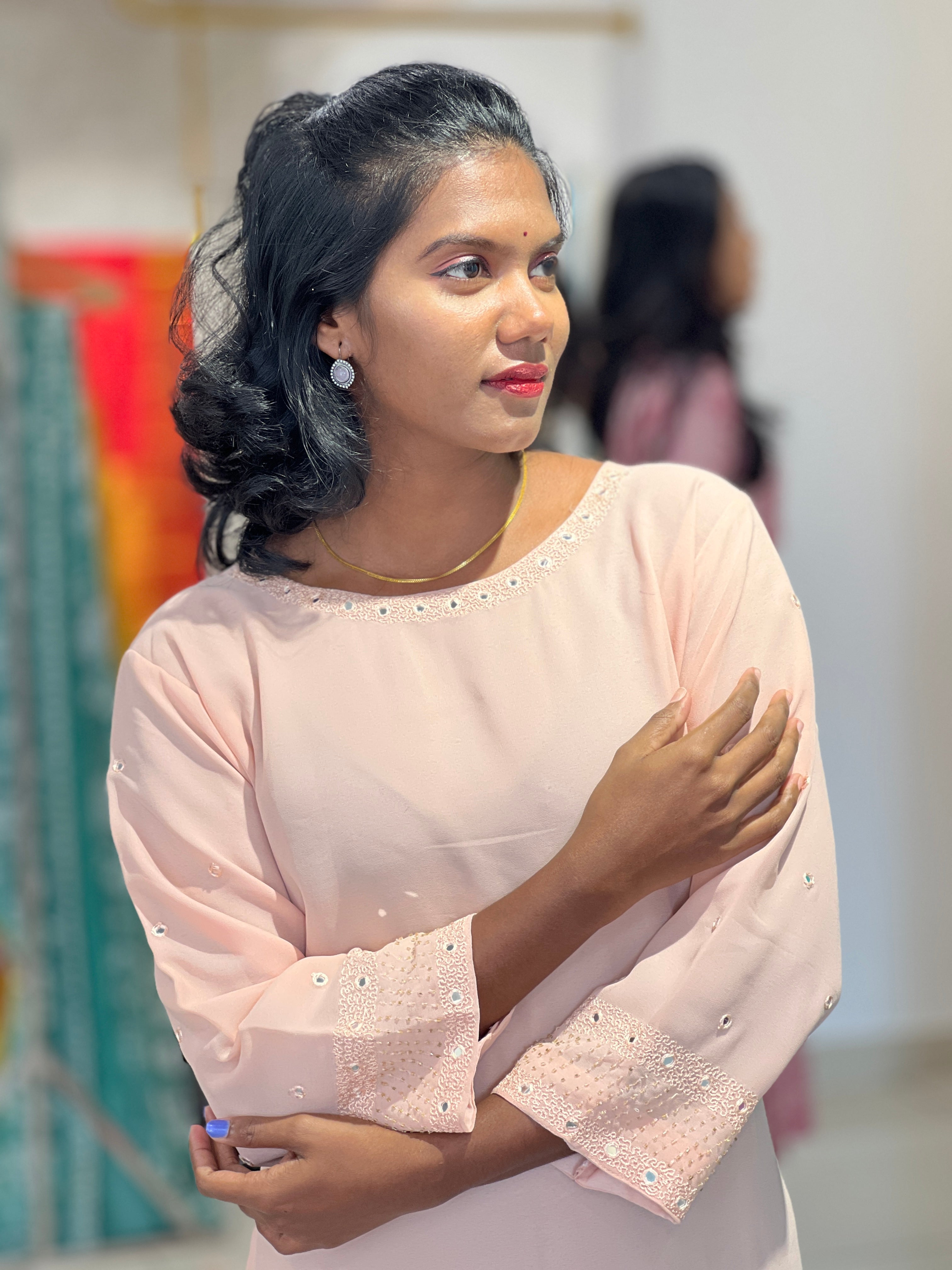 Embroidery Yoke Detailed Georgette Kurta | NI163