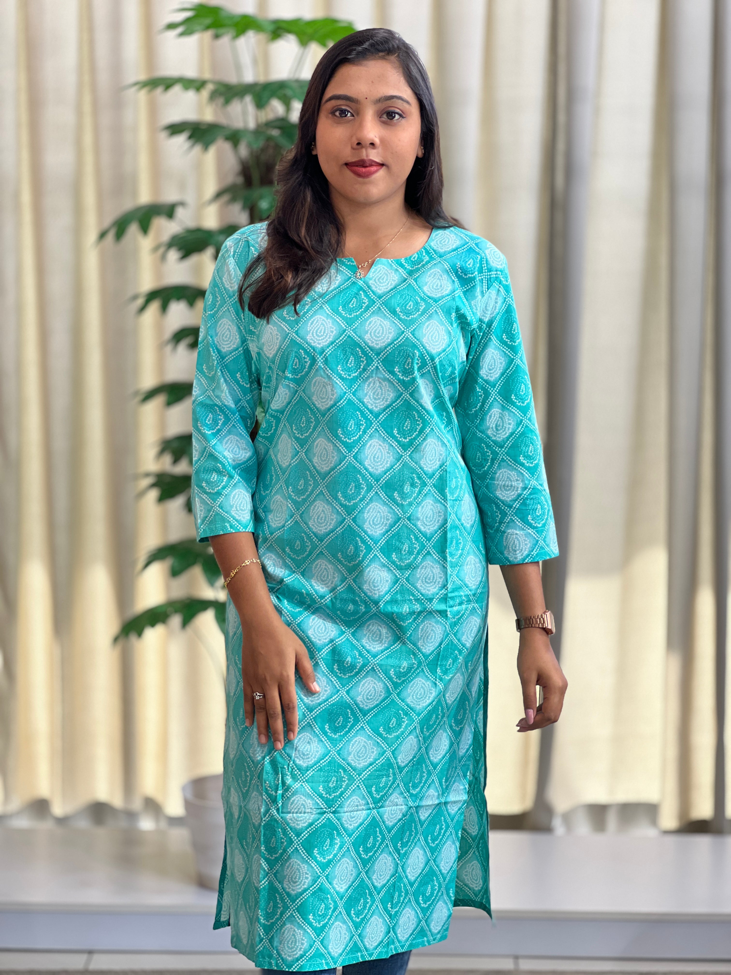 Bandhini Inspired Cotton Kurta | DNT711