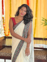 Printed Patch Detailed Kerala Cotton Saree | KAC210