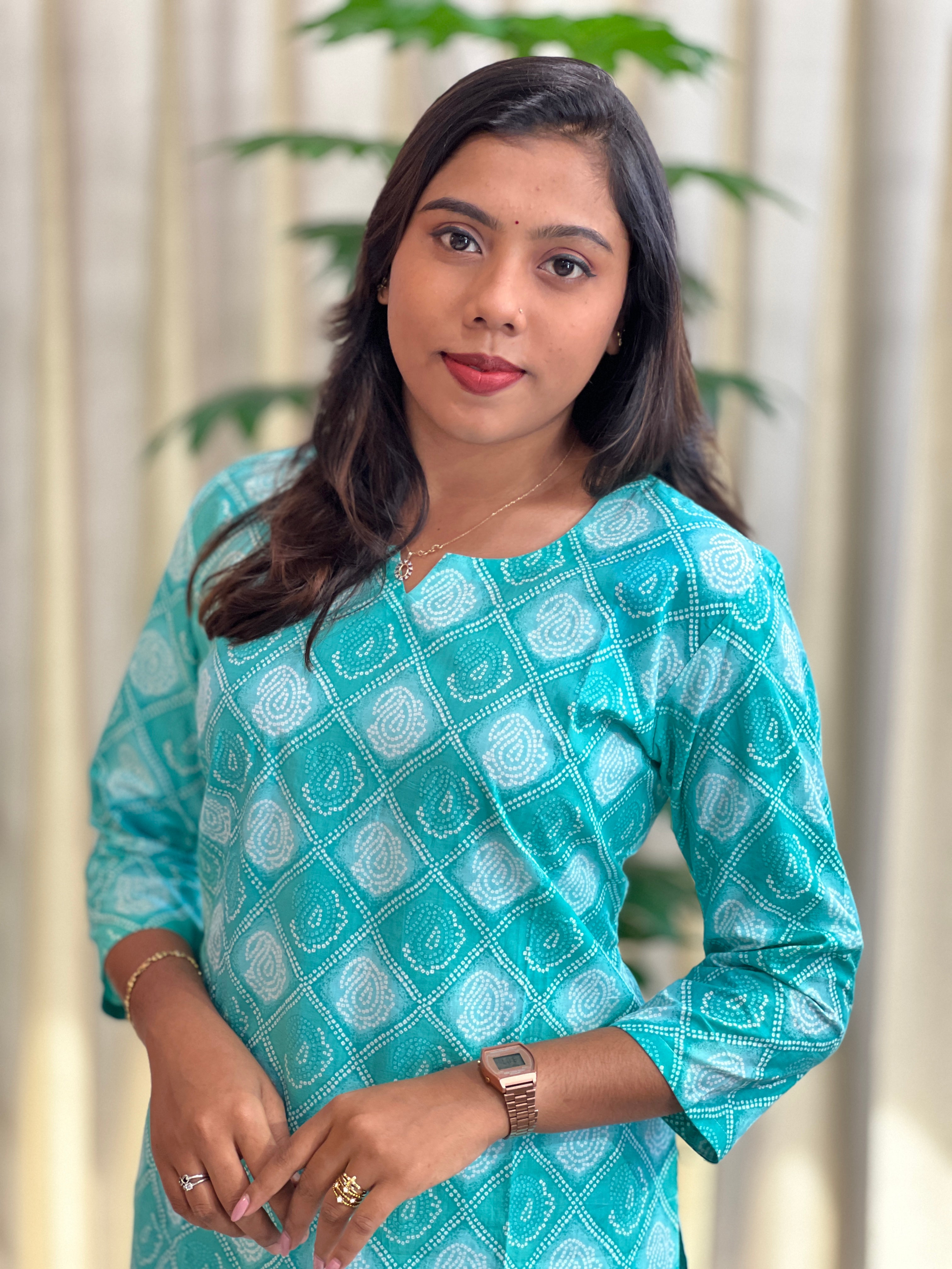 Bandhini Inspired Cotton Kurta | DNT711