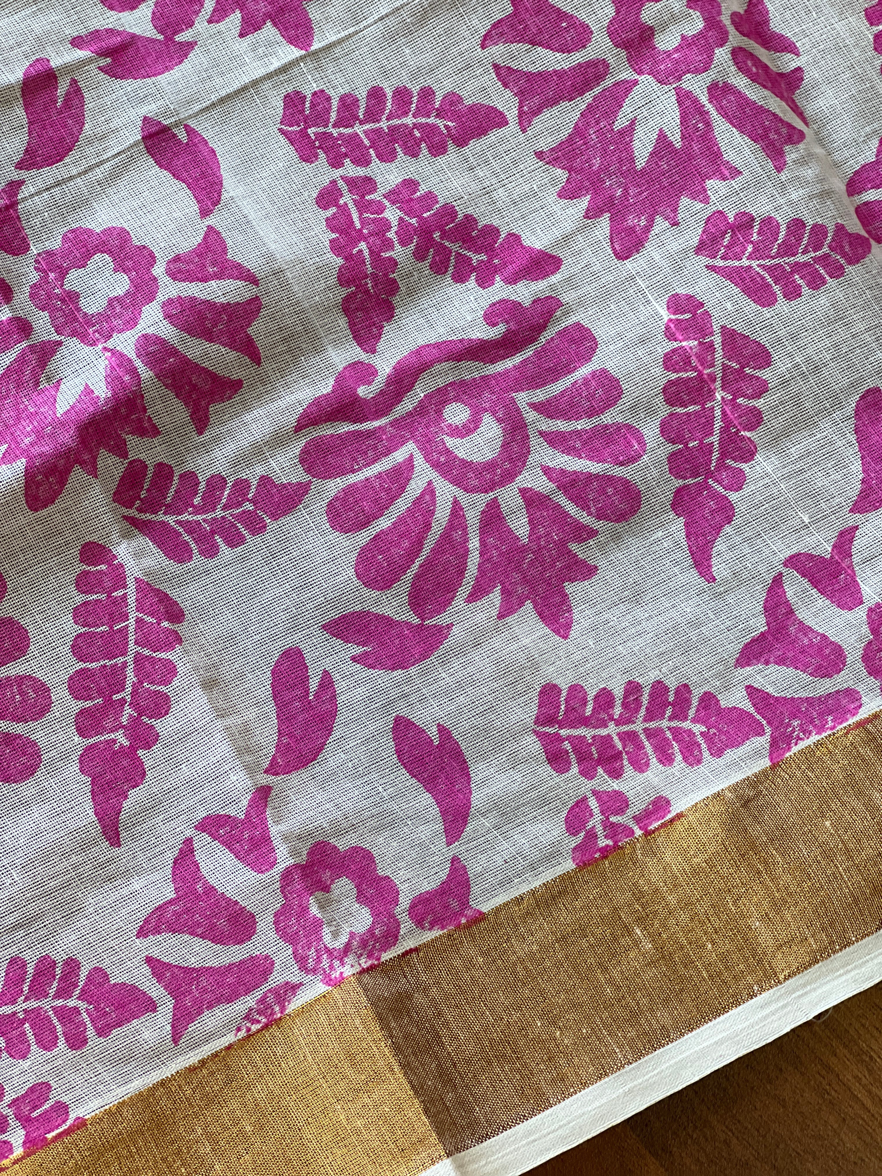 Screen Printed Kerala Cotton Saree | KP108
