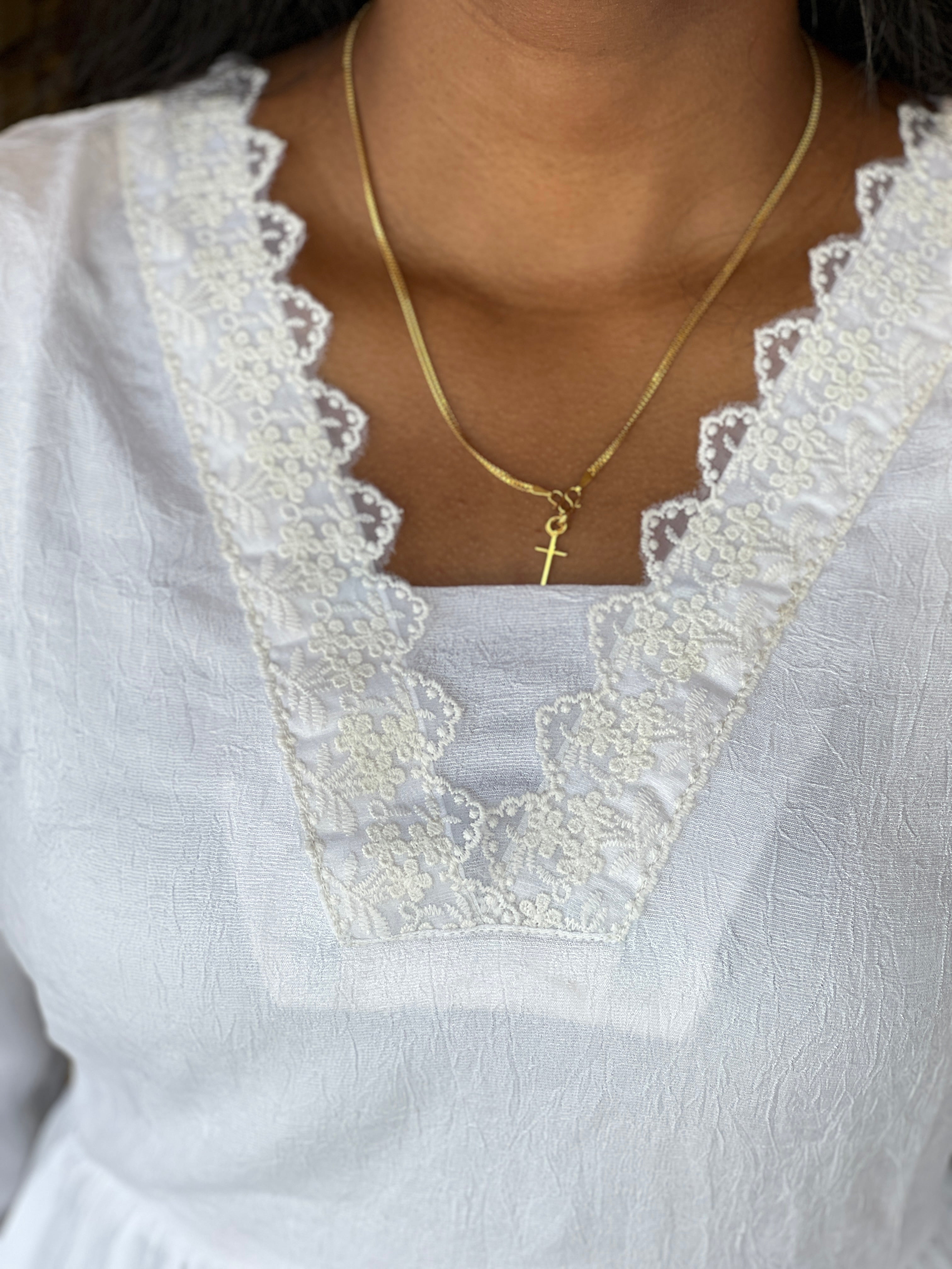 Lace Detailed A-Line Crush Silk Kurta | VSI130