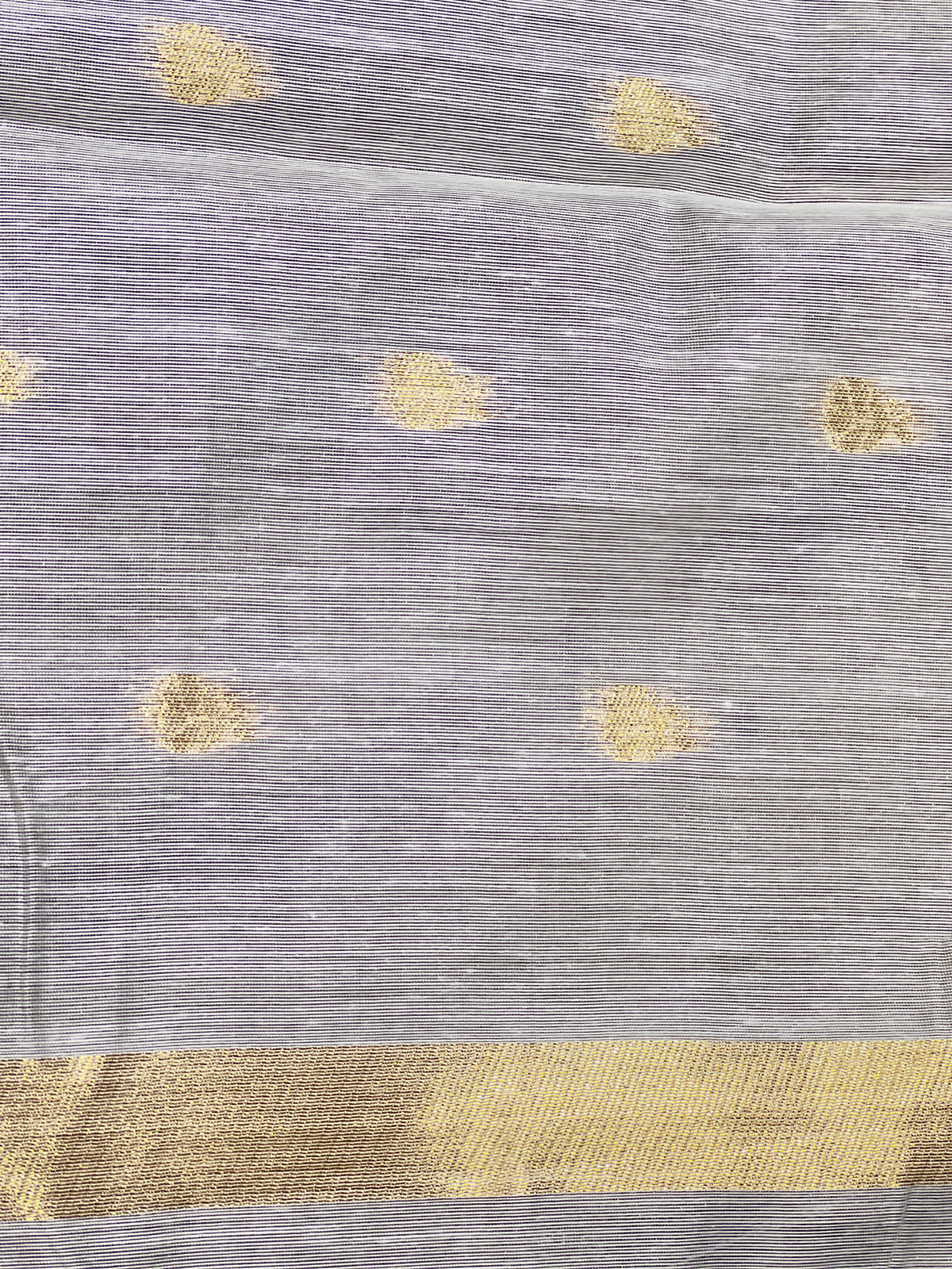 Golden Zari Woven Pattern Chanderi Finish Saree | HT540